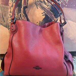 Coach Pink Leather Hobo Bag